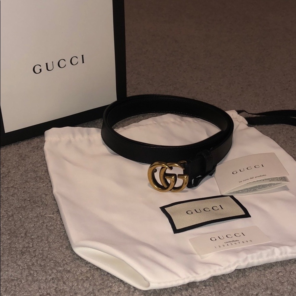 Double G Gucci Skinny Belt